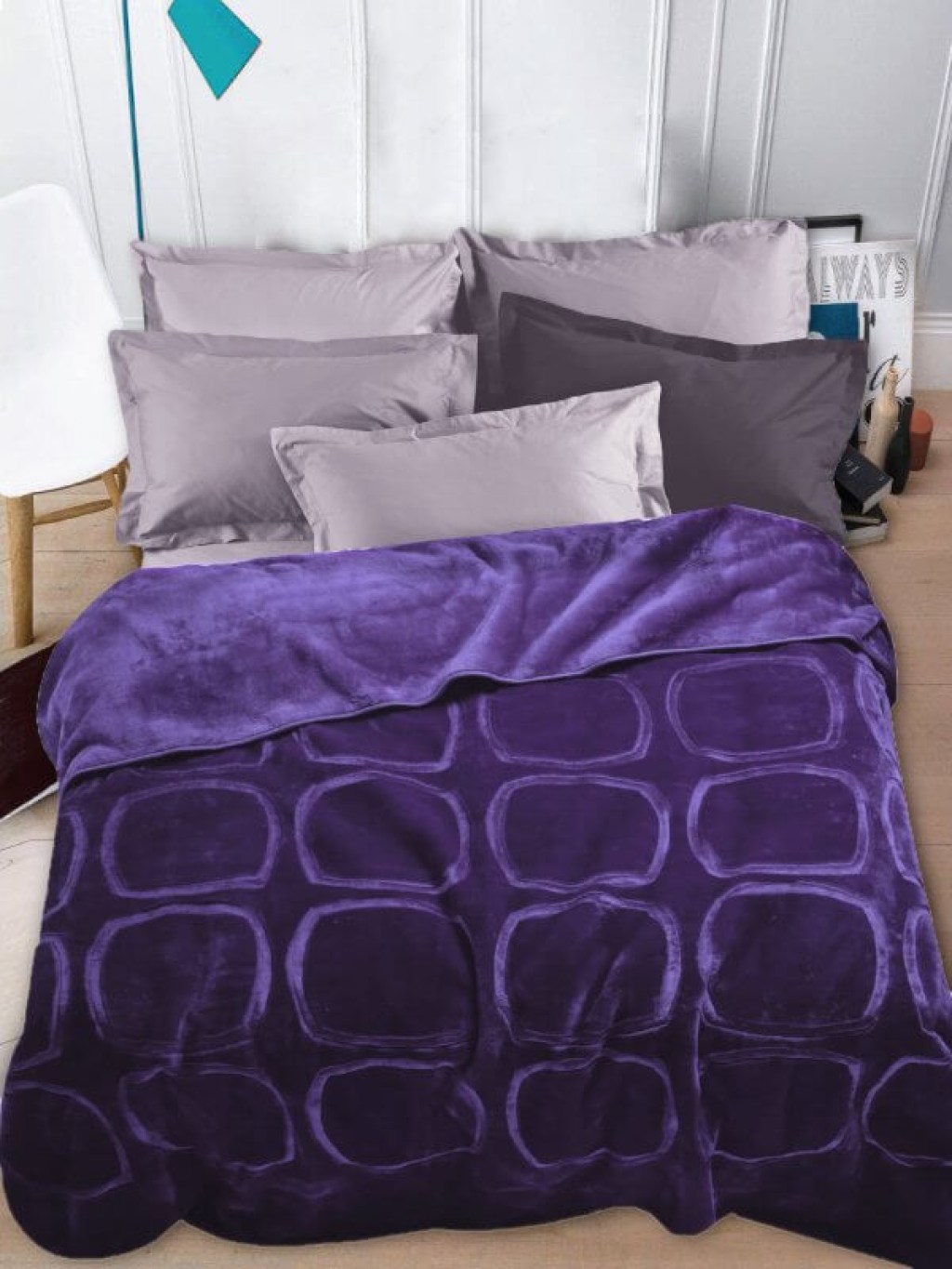 Κουβέρτα Βελουτέ Μωβ Soft Mink Γαρύφαλλο | Γαρύφαλλο - Λευκά Είδη